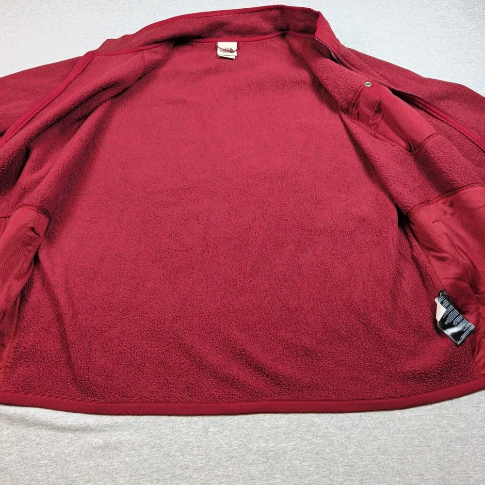 The North Face Gordon Lyons Full Zip Fleece Jacket Mens XXL Red Heather Sweater